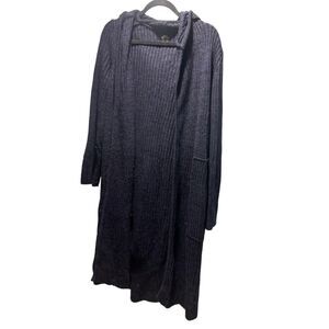 Urban Outfitters Oversized Open Front Ribbed Hooded Sweater Cardigan